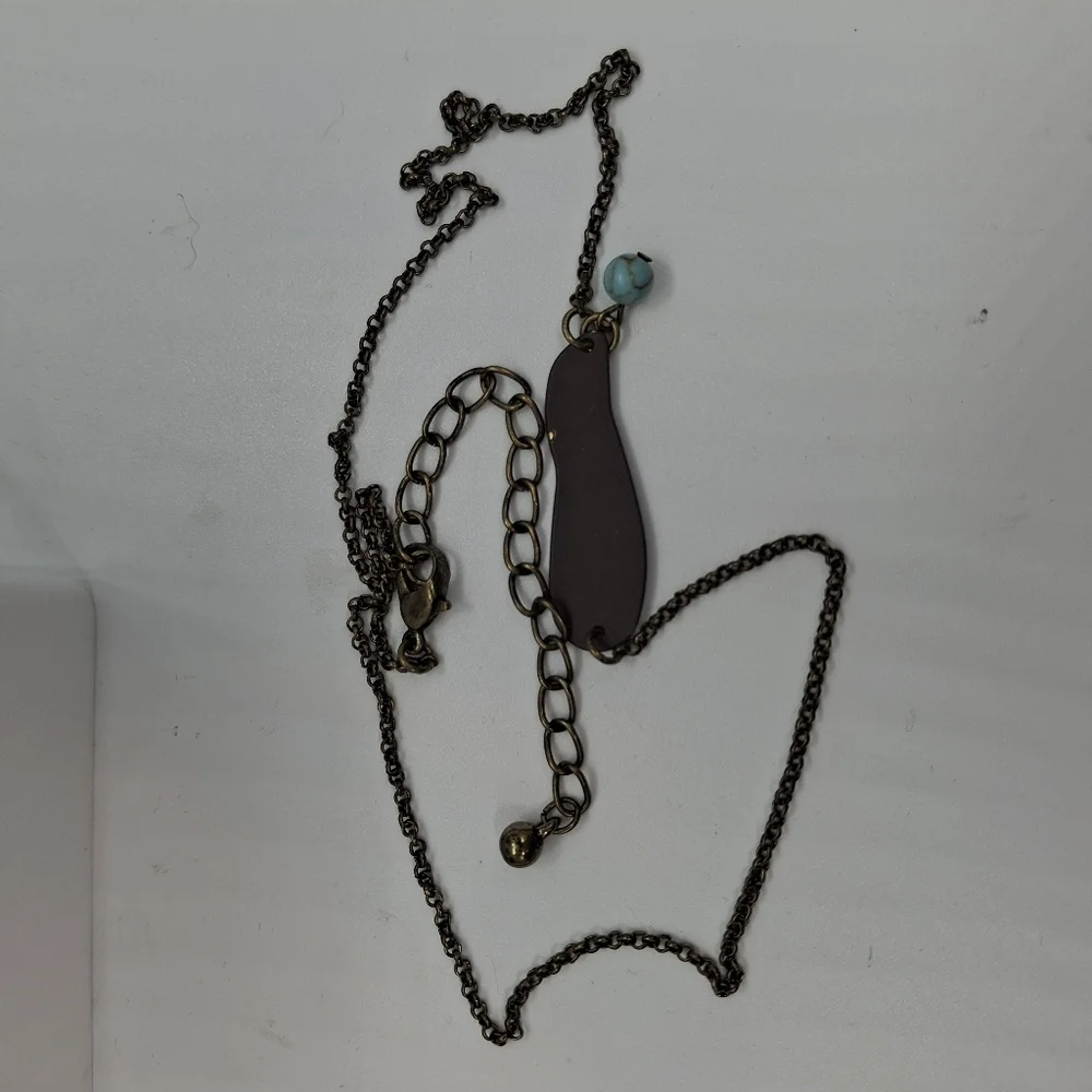 Believe Pendant Necklace with Turquoise Accent - Picture 2 of 3